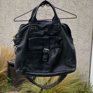 Tylie Malibu black leather studded handbag